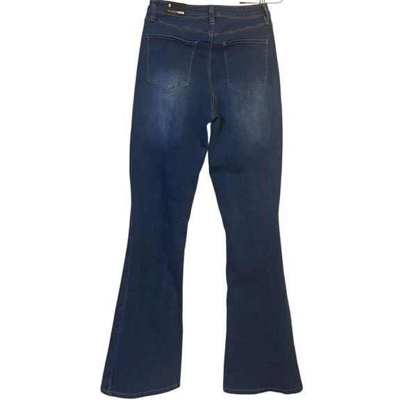 Fashion Nova Y2K-Style Flare Jeans Size 9 Dark Wash High Rise Denim - Picture 2 of 10